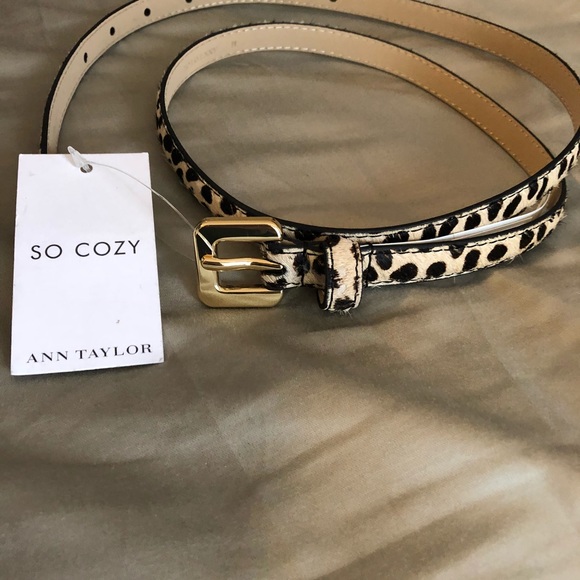 Ann Taylor Accessories - NWT Ann Taylor Calf Hair Animal Print Belt Medium